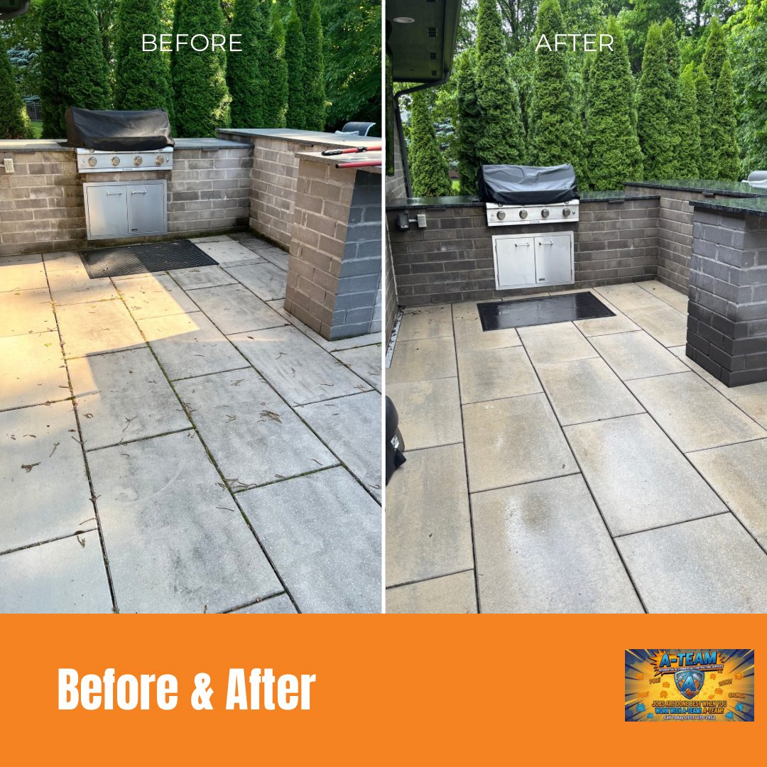 Outdoor Kitchen Pavers before and after — Centerville, Ohio