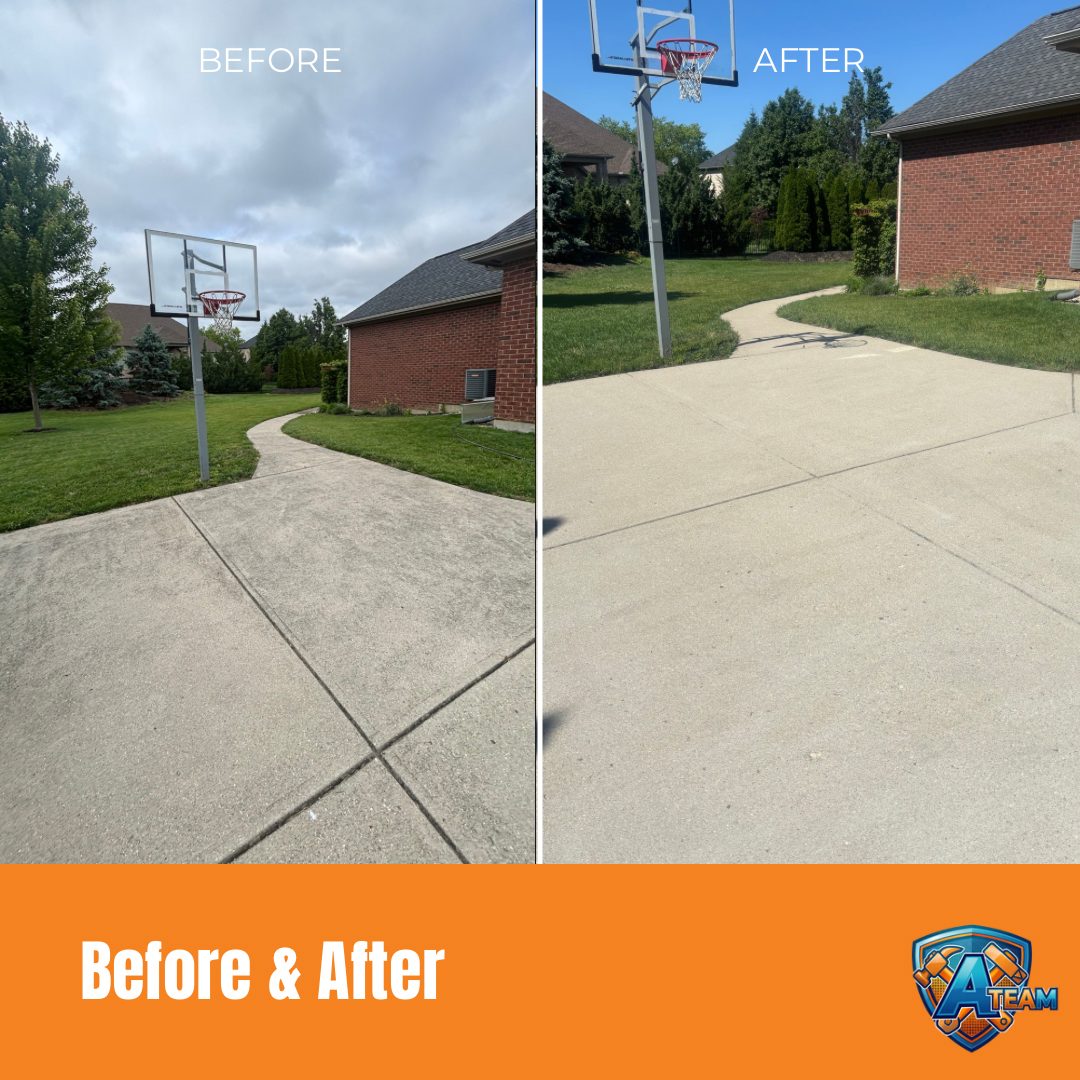 Basketball Court Driveway before and after — Centerville, Ohio