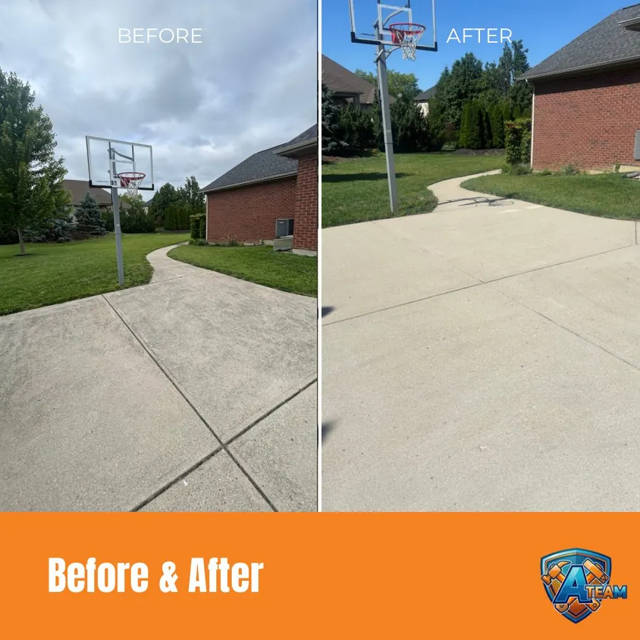 Basketball Court Driveway before and after — Centerville, Ohio