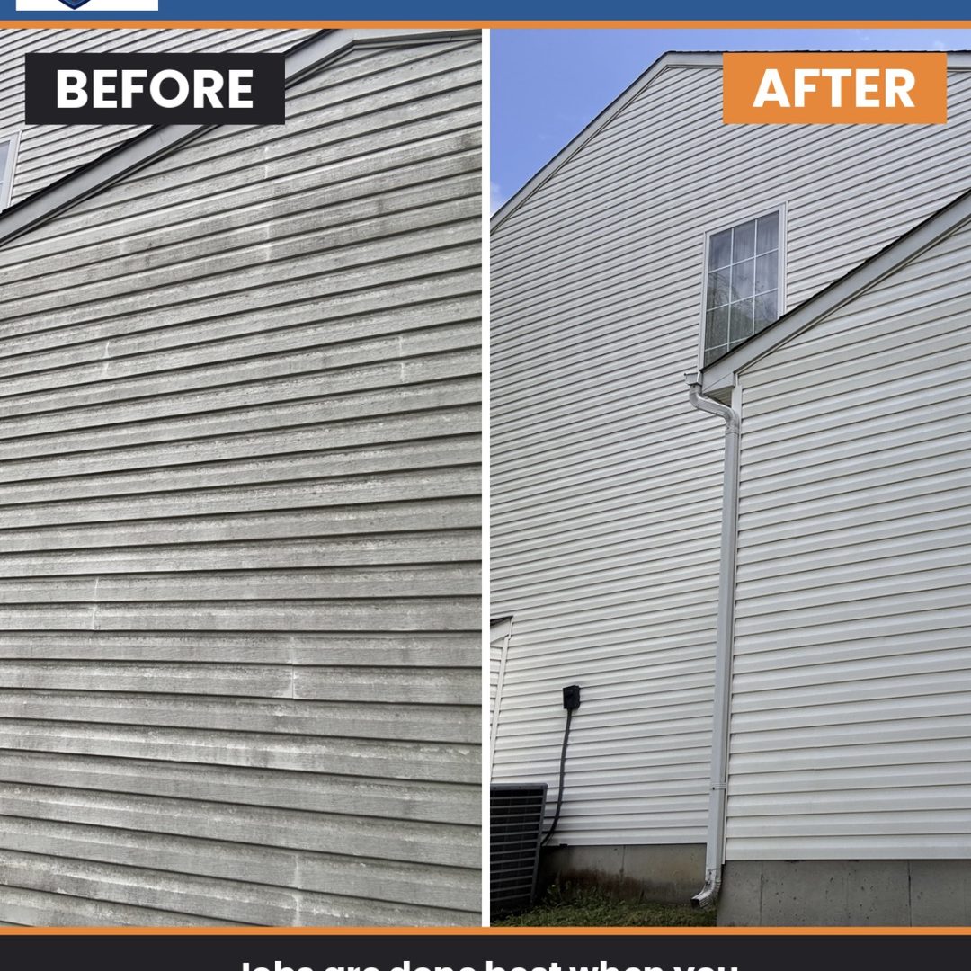 House Siding Softwash before and after — Tipp City, Ohio