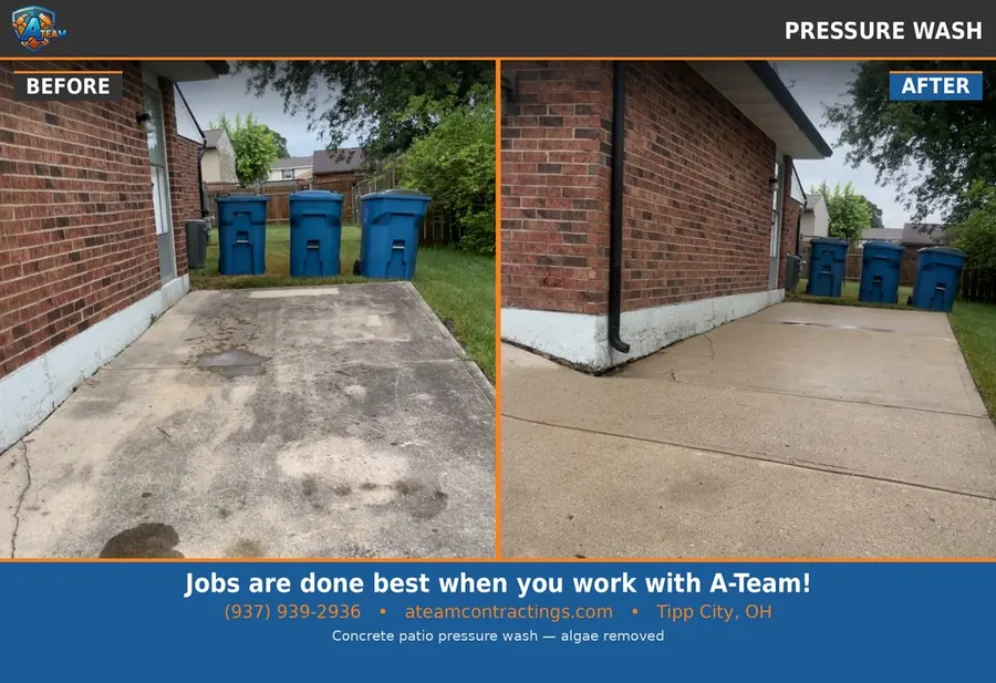 Driveway pressure washing &mdash; Miami Valley, Ohio, after