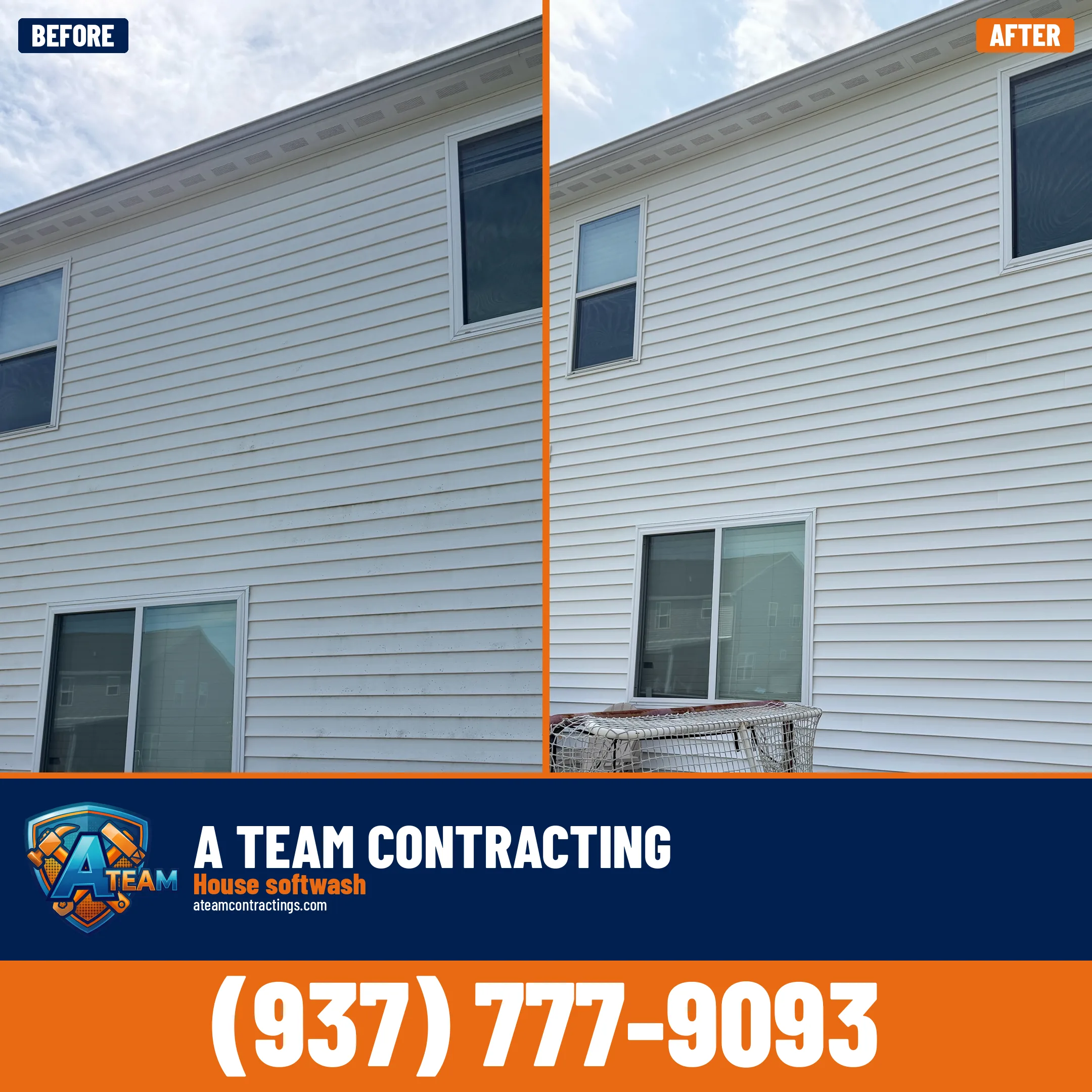 Patio softwash before and after — Tipp City, Ohio