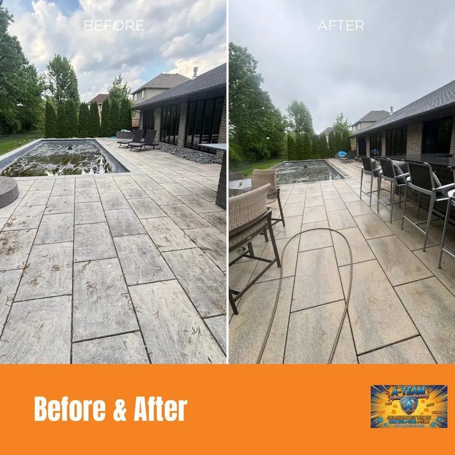 Hard-water spotting removed from exterior glass — Miami County, Ohio, before and after