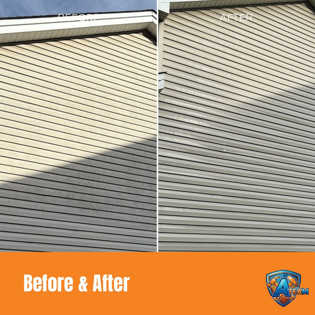 Vinyl Siding Close-Up before and after — Tipp City, Ohio