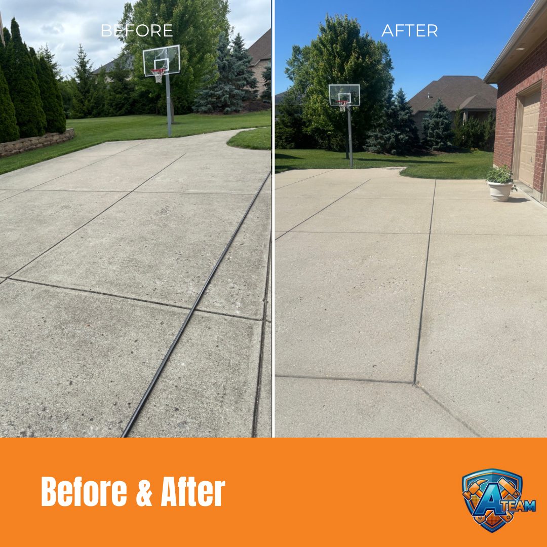 Driveway Pressure Wash before and after — Troy, Ohio