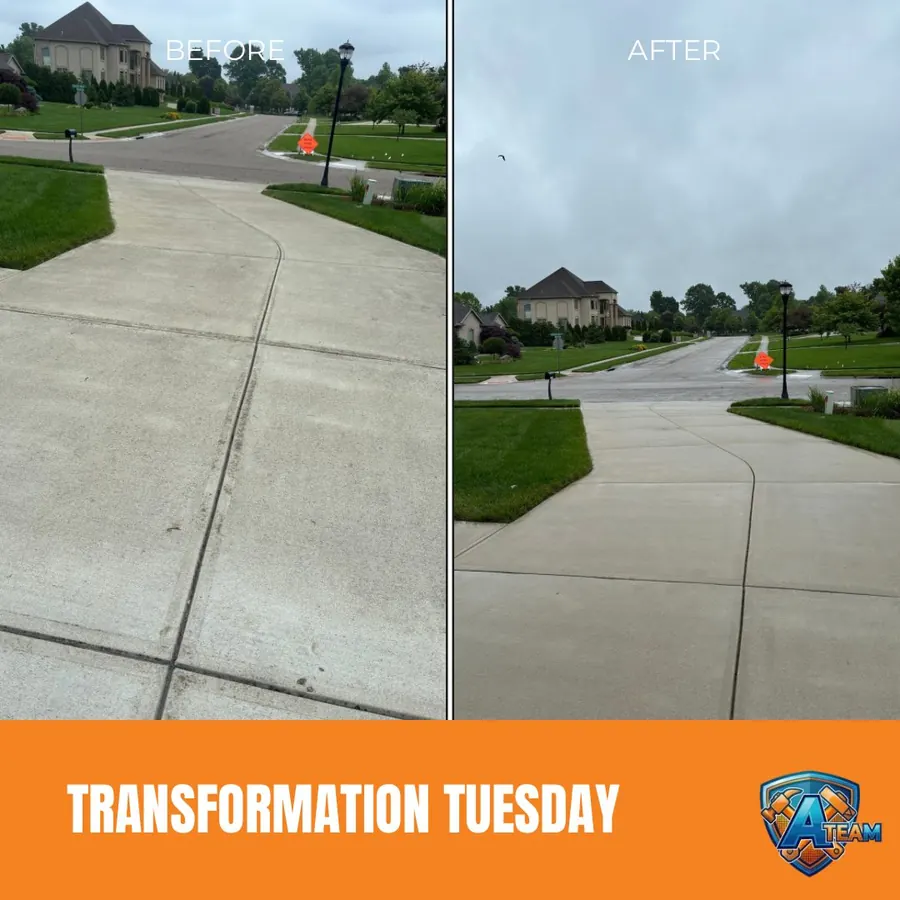 Driveway transformation before and after — Dayton, Ohio