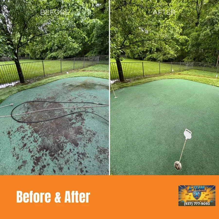 Putting Green Pressure Wash before and after — Tipp City, Ohio