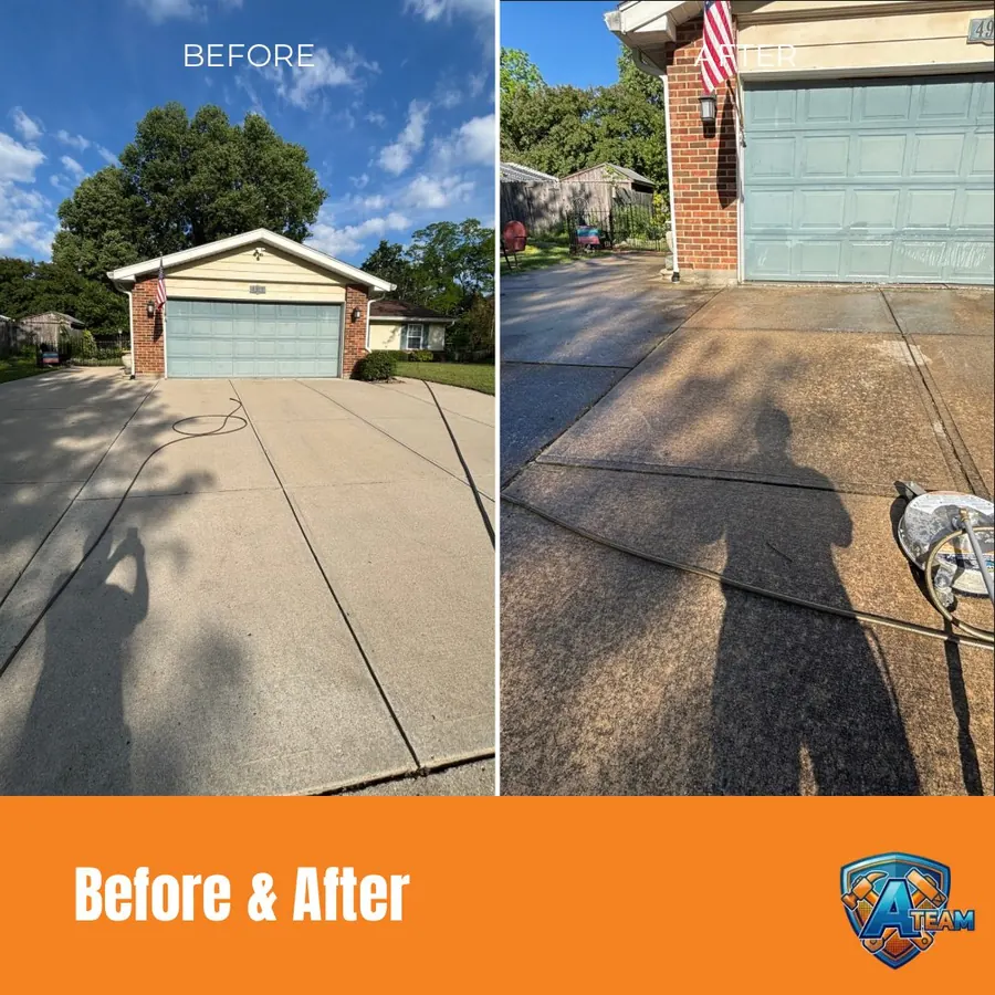 Full driveway cleaning before and after — Vandalia, Ohio