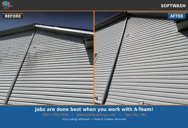 Soft washing siding before and after