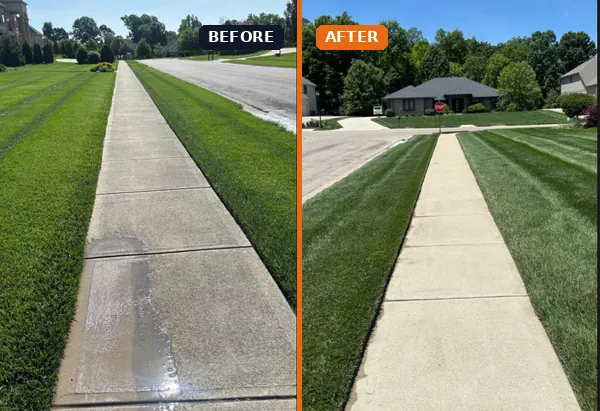 Full pressure wash before and after