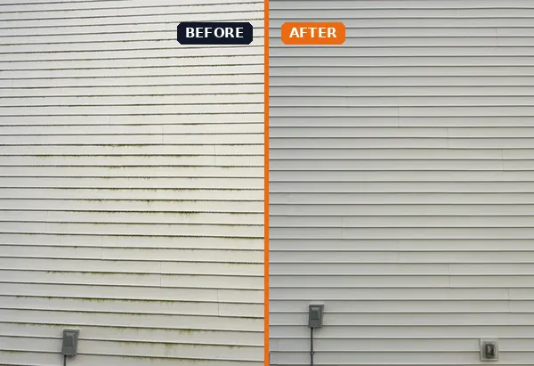 Softwash Tipp City siding before and after